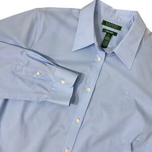 Lauren Ralph Lauren Womens Non-Iron Long Sleeved Collared Shirt Professional 1X